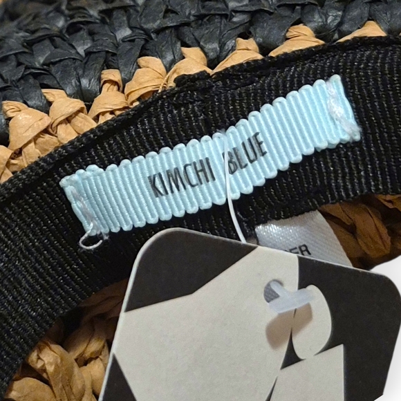 Kimchi Blue Black and Tan Wide-Brimmed Straw Hat - Picture 4 of 5